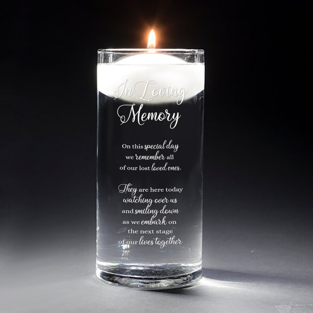 Memorial Floating Candle Vase for wedding or event